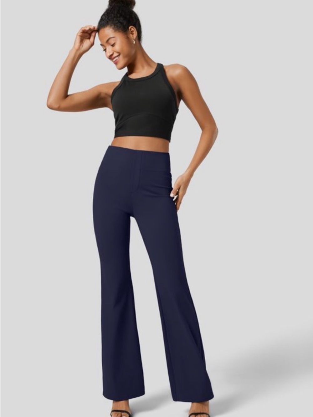 HALARA Flex™ High Waisted Back Side Pocket Slight Flare Work Pants - Picture 5 of 5